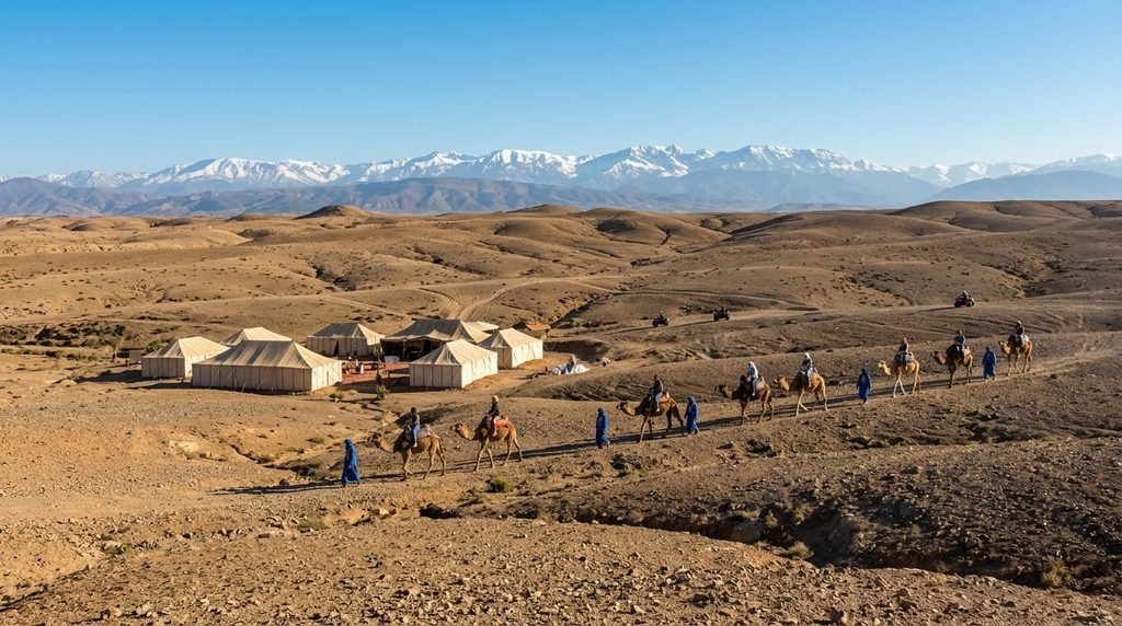 Rocky landscape of the Agafay Desert near Marrakech