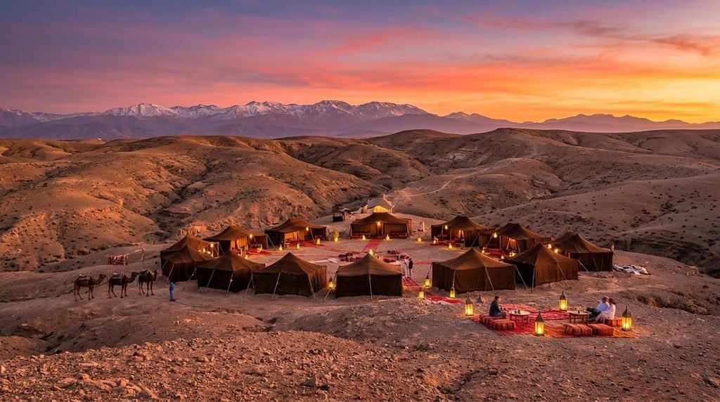 Sunset desert camp experience in Agafay near Marrakech