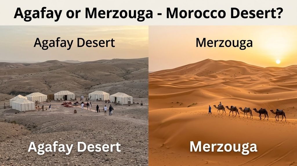 Agafay Desert vs Sahara Desert in Morocco