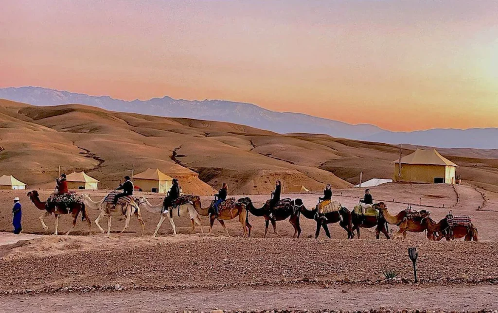 - Luxury desert glamping camp in Agafay Desert near Marrakech Morocco
